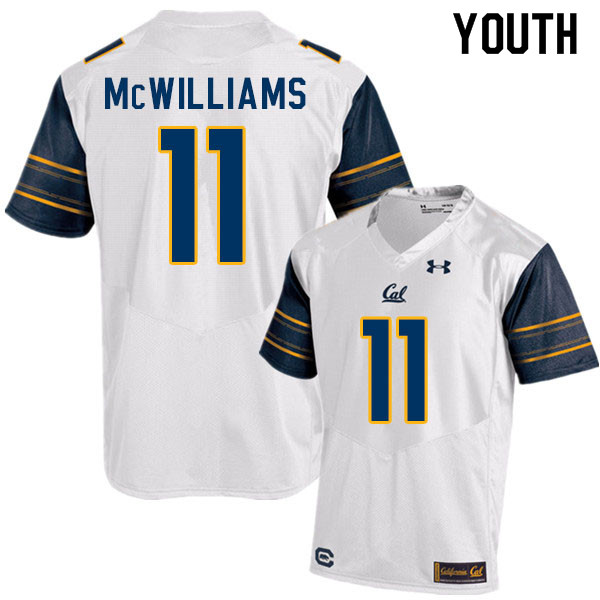 Youth #11 Tyson McWilliams Cal Bears College Football Jerseys Sale-White - Click Image to Close